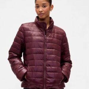 Women's Burgundy Puffer Jacket